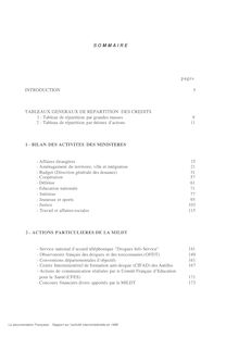 Rapport sur l activité interministérielle en 1996