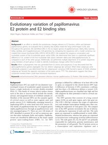 Evolutionary variation of papillomavirus E2 protein and E2 binding sites
