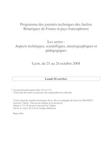 Programme des journées techniques des Jardins Botaniques de France ...