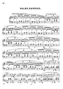 Partition de piano, Valse Caprice, Op.119, Spindler, Fritz