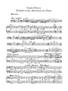 Partition basson 1/2, Prélude à l’après-midi d’un faune, Debussy, Claude