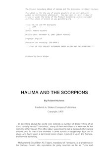 Halima And The Scorpions - 1905