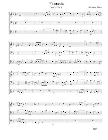 Partition Fantasia VdGS No. 3 - partition complète, fantaisies pour 3 violes de gambe par Richard Mico