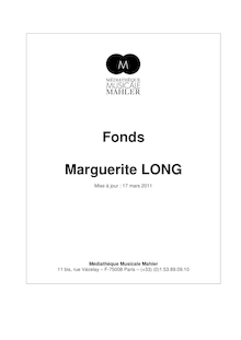 Fonds Marguerite LONG