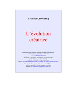 Bergson   l évolution créatrice