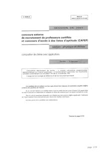 Composition de chimie avec applications 2001 CAPES de physique-chimie CAPES (Externe)