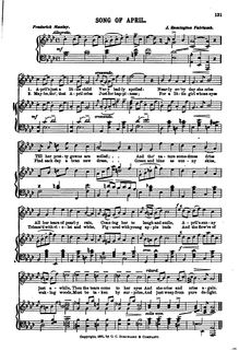Partition complète, Song of April, A♭ major, Fairlamb, James Remington