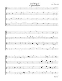 Partition , Ma per me lasso - partition complète (Tr T T B), madrigaux pour 4 voix