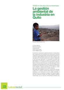 La gestión ambiental de la industria en Quito