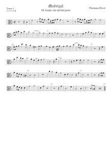 Partition ténor viole de gambe 1, alto clef, Madrigali a 5 voci, Libro 2 par  Tommaso Pecci par Tommaso Pecci