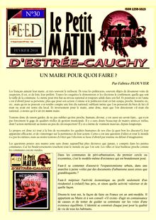 #MUNICIPALES2014 : MERITENT-ILS VRAIMENT D ÊTRE REELUS? LE PETIT MATIN D ESTREE CAUCHY N°30 - FEVRIER 2014