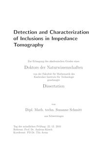 Detection and characterization of inclusions in impedance tomography [Elektronische Ressource] / von Susanne Schmitt