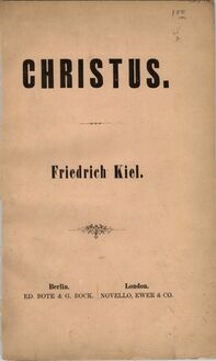 Partition couverture couleur, Christus, Oratorium aus Worten der Heiligen Schrift zusammengestellt