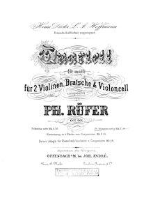 Partition viole de gambe, corde quatuor No.1, D Minor, Rüfer, Philipp