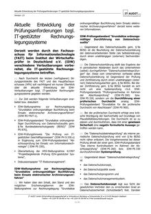 IT AUDIT  Entwicklung Pr.fungsanforderungen V1.0 2005 -01-20 