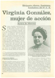 Dirigente obrera, feminista, fundadora del P.C.E.: Virginia González, mujer de acción