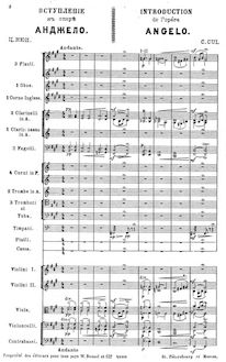 Partition Complete Orchestral score, Анджело, Angelo, Cui, César