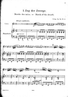 Partition de piano, lyrique pièces, Op.54, Grieg, Edvard