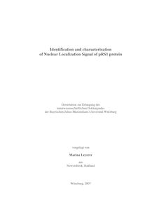Identification and characterization of nuclear localization signal of pRS1 protein [Elektronische Ressource] / vorgelegt von Marina Leyerer