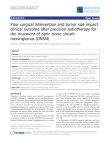 Prior surgical intervention and tumor size impact clinical outcome after precision radiotherapy for the treatment of optic nerve sheath meningiomas (ONSM)