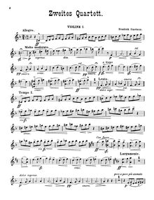 Partition violon I, corde quatuor No.2 JB 1:124, D minor, Smetana, Bedřich