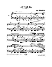 Partition complète, Nocturne, Op.8, Lyapunov, Sergey
