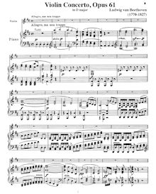 Partition de piano, violon Concerto, D Major, Beethoven, Ludwig van par Ludwig van Beethoven