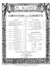Partition de piano, clarinette , partie, Solo No.11 pour clarinette et Piano