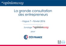 La Grande consultation des entrepreneurs - Sondage OpinionWay