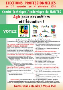 Election professionnelles 2014 : CTA Education Nationale des Pays de la Loire