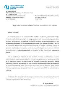 Indemnités parlementaires illégales - lettre ouverte à Claude Bartolone
