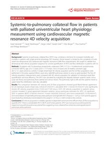 Systemic-to-pulmonary collateral flow in patients with palliated univentricular heart physiology: measurement using cardiovascular magnetic resonance 4D velocity acquisition