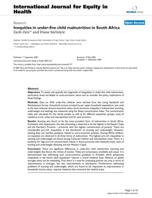 Inequities in under-five child malnutrition in South Africa