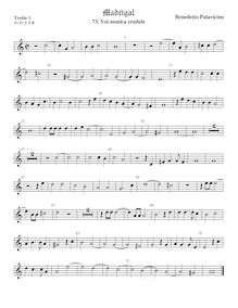 Partition viole de gambe aigue 1, Madrigali a 5 voci, Libro 7, Pallavicino, Benedetto par Benedetto Pallavicino