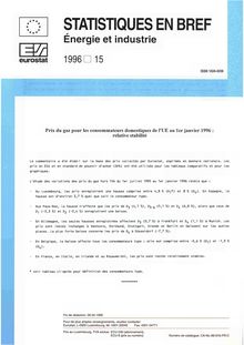 Prix du gaz pour les consommateurs domestiques de l UE au 1er janvier 1996