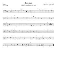 Partition viole de basse, Madrigali a 5 voci, Libro 2, Agazzari, Agostino