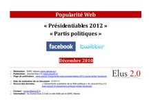 Popularité Web des présidentiables 2012 et des partis politiques