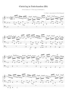 Partition Verse III: choral tune en pédale, transposed to D minor, Christ lag en Todes[ ]banden