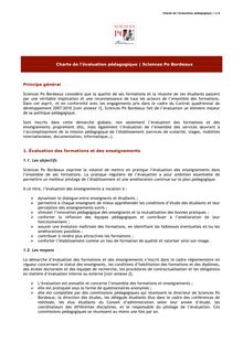 Charte de l évaluation pédagogique | Sciences Po Bordeaux Principe ...