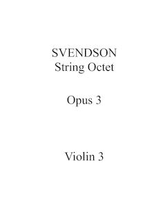 Partition violon 3, Octet, Op.3, Svendsen, Johan par Johan Svendsen