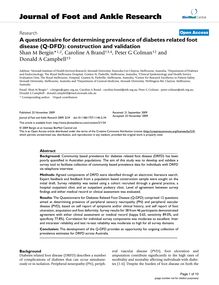A questionnaire for determining prevalence of diabetes related foot disease (Q-DFD): construction and validation