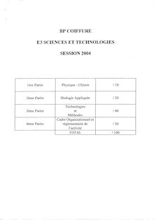 Bp ccp sciences et technologies 2004
