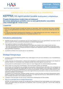 KEPPRA - Synthèse d avis KEPPRA - CT-8027