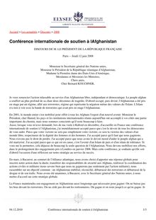 Conférence internationale de soutien à l Afghanistan