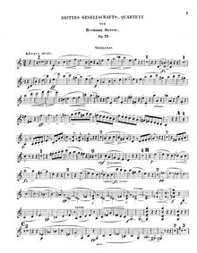 Partition violon, Gesellschaftsquartett No.3, Op.72, A minor, Berens, Hermann
