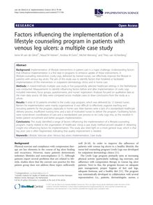 Factors influencing the implementation of a lifestyle counseling program in patients with venous leg ulcers: a multiple case study