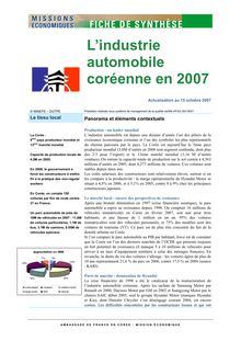 L industrie automobile coréenne en 2007