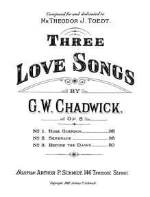 Partition Cover et Catalog Pages, 3 Love chansons, Chadwick, George Whitefield