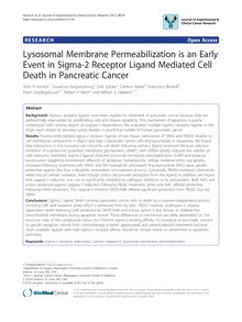 Lysosomal Membrane Permeabilization is an Early Event in Sigma-2 Receptor Ligand Mediated Cell Death in Pancreatic Cancer