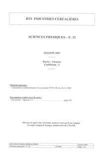 Btsindusce sciences   physiques 2007